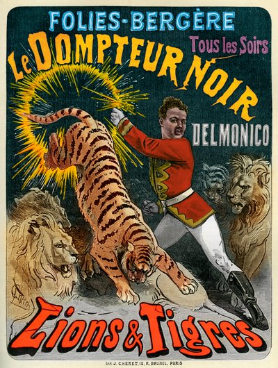 The Black Tamer - poster for the Folies-Bergère by Jules after Cheret